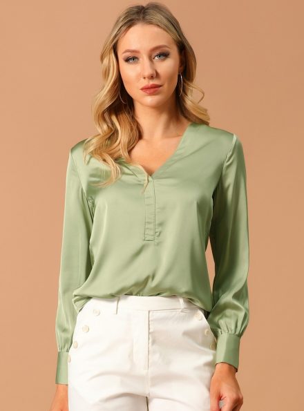 Pleated Cap-Sleeve Blouse with Keyhole